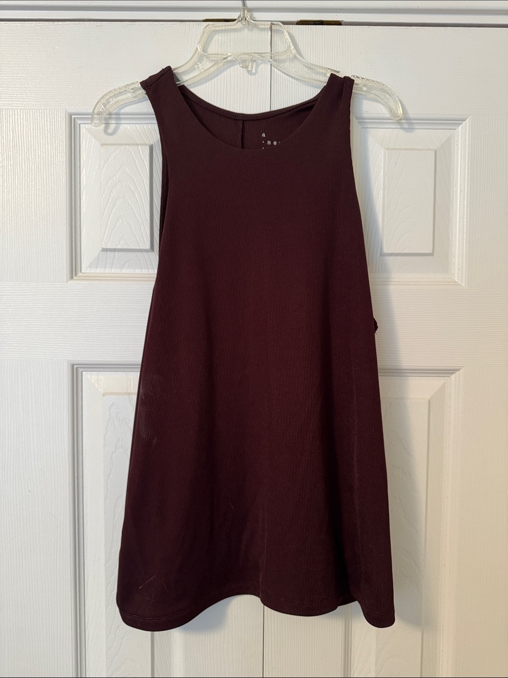 a new day Ribbed Swing Tank Top - Deep Wine